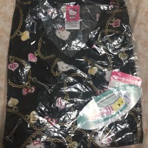 New Hello kitty scrub top Size XL BLACK